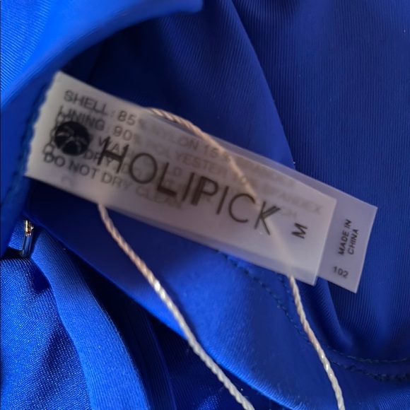 woman’s new HOLIPICK Royal blue one Piece Swimsuit MEDIUM Ruching NWT - Picture 4 of 7